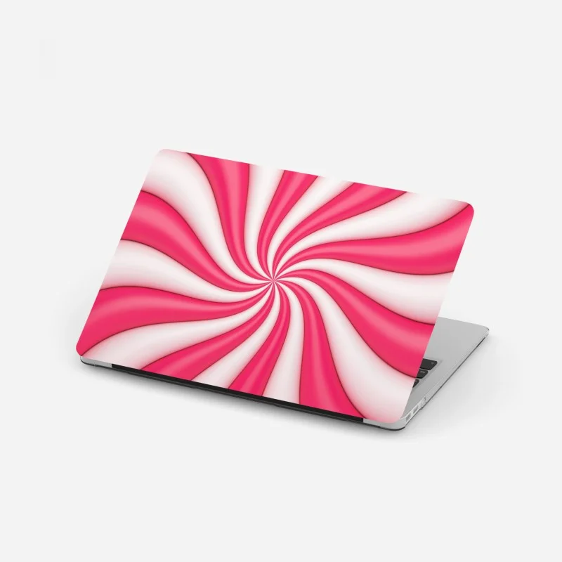 Laptop sticker pink candy swirl spiral