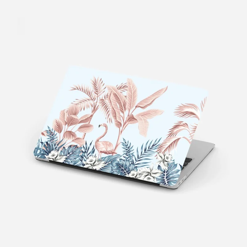 Laptop sticker pastel tropical flamingo garden