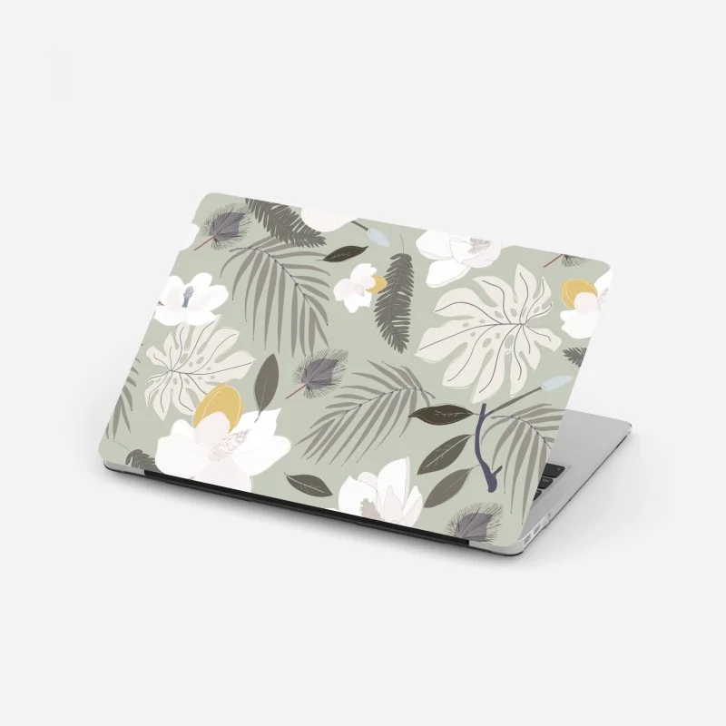 Laptop sticker soft pastel botanical pattern