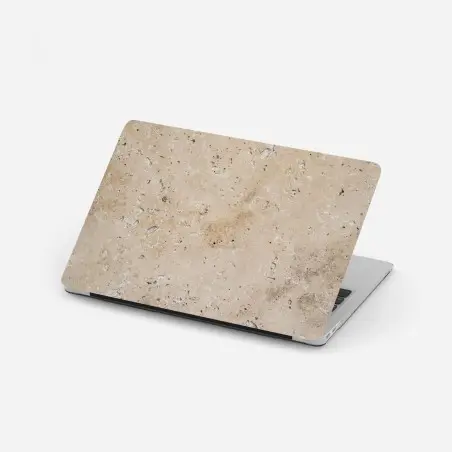 Laptop sticker beige travertine stone texture • Wallissimo®