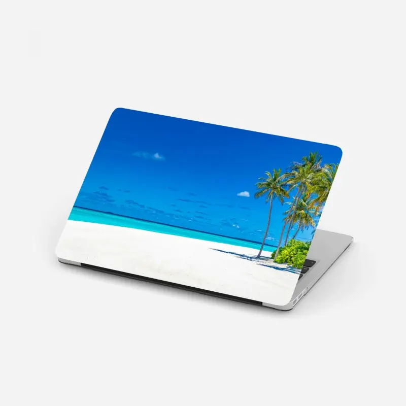Laptop sticker sunlit meadow at sunset • Wallissimo®