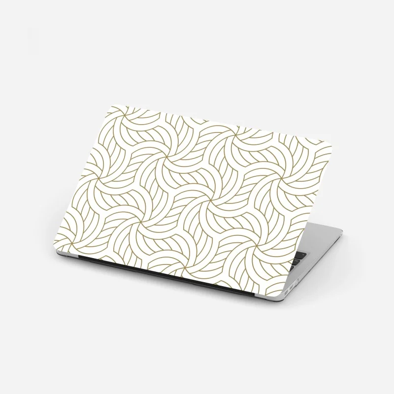 Laptop sticker gold geometric swirl pattern