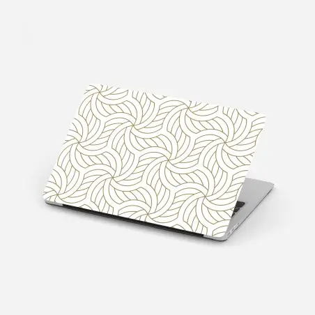 Laptop sticker gold geometric swirl pattern • Wallissimo®
