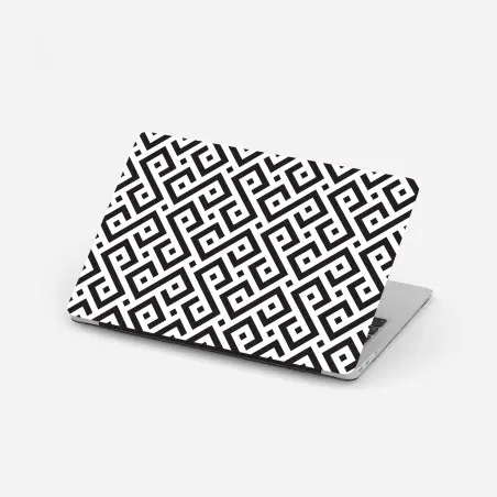 Laptop sticker timeless black and white geometric pattern • Wallissimo®