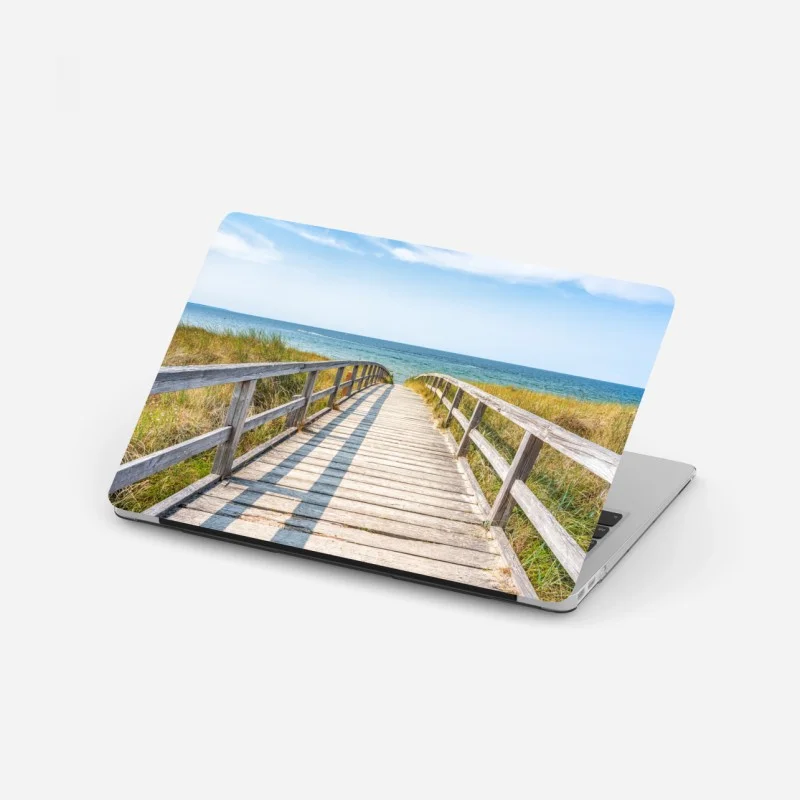 Laptop sticker boardwalk to the sea