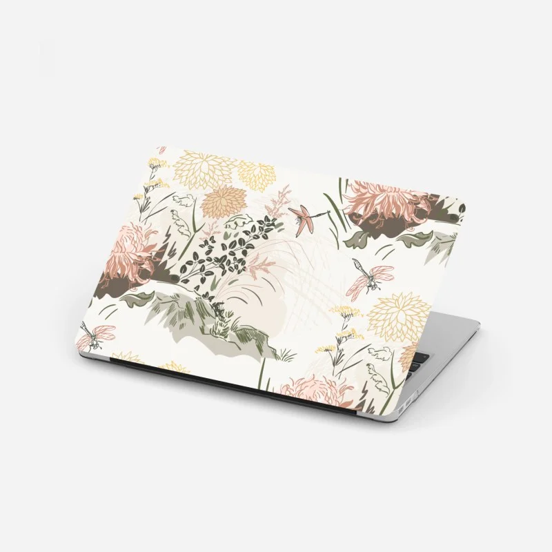 Laptop sticker soft pastel floral pattern