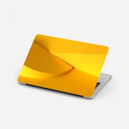Laptop sticker yellow geometric 3d abstract composition • Wallissimo®