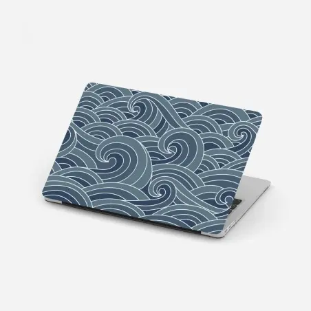 Laptop sticker stylized ocean wave pattern • Wallissimo®