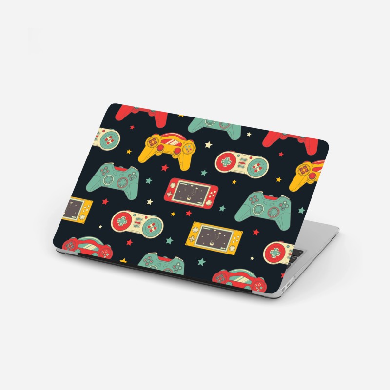 Laptop sticker retro game controller pattern