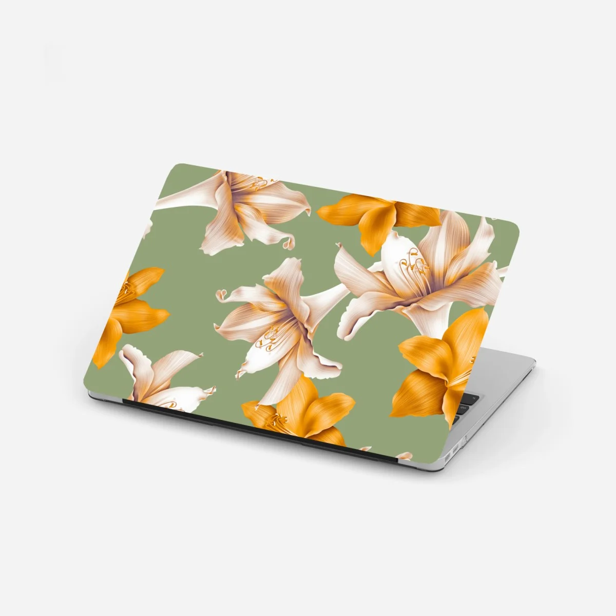 Laptop sticker golden lily botanical pattern • Wallissimo® Laptop sticker golden lily botanical pattern • Wallissimo®