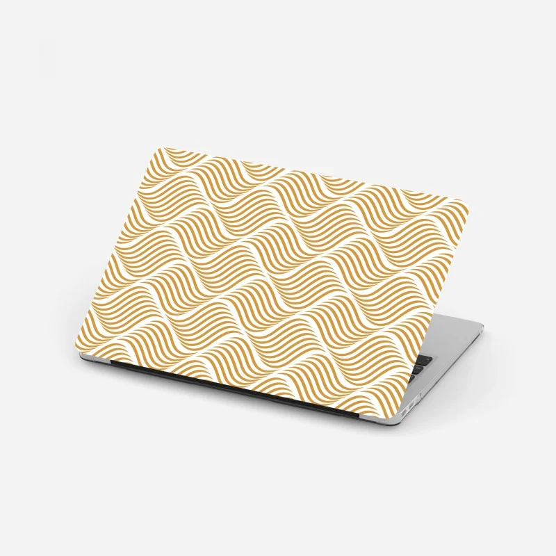 Laptop sticker golden wave pattern wall art