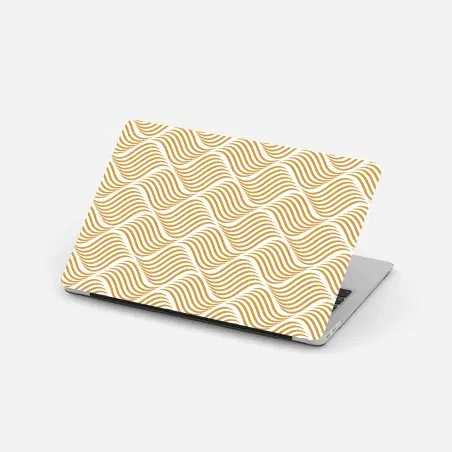 Laptop sticker golden wave pattern wall art • Wallissimo®