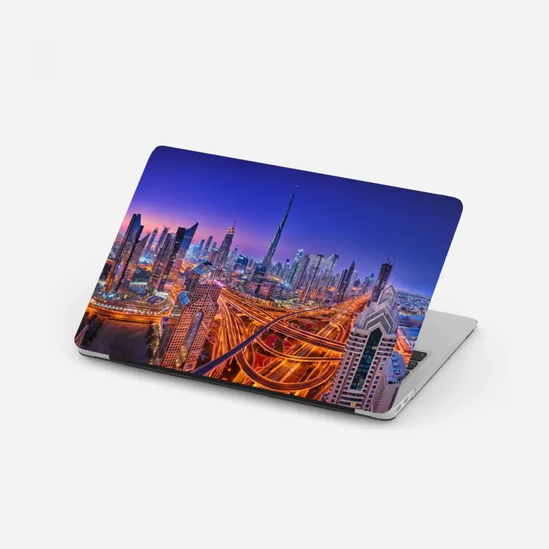 Laptop sticker Dubai skyline at twilight