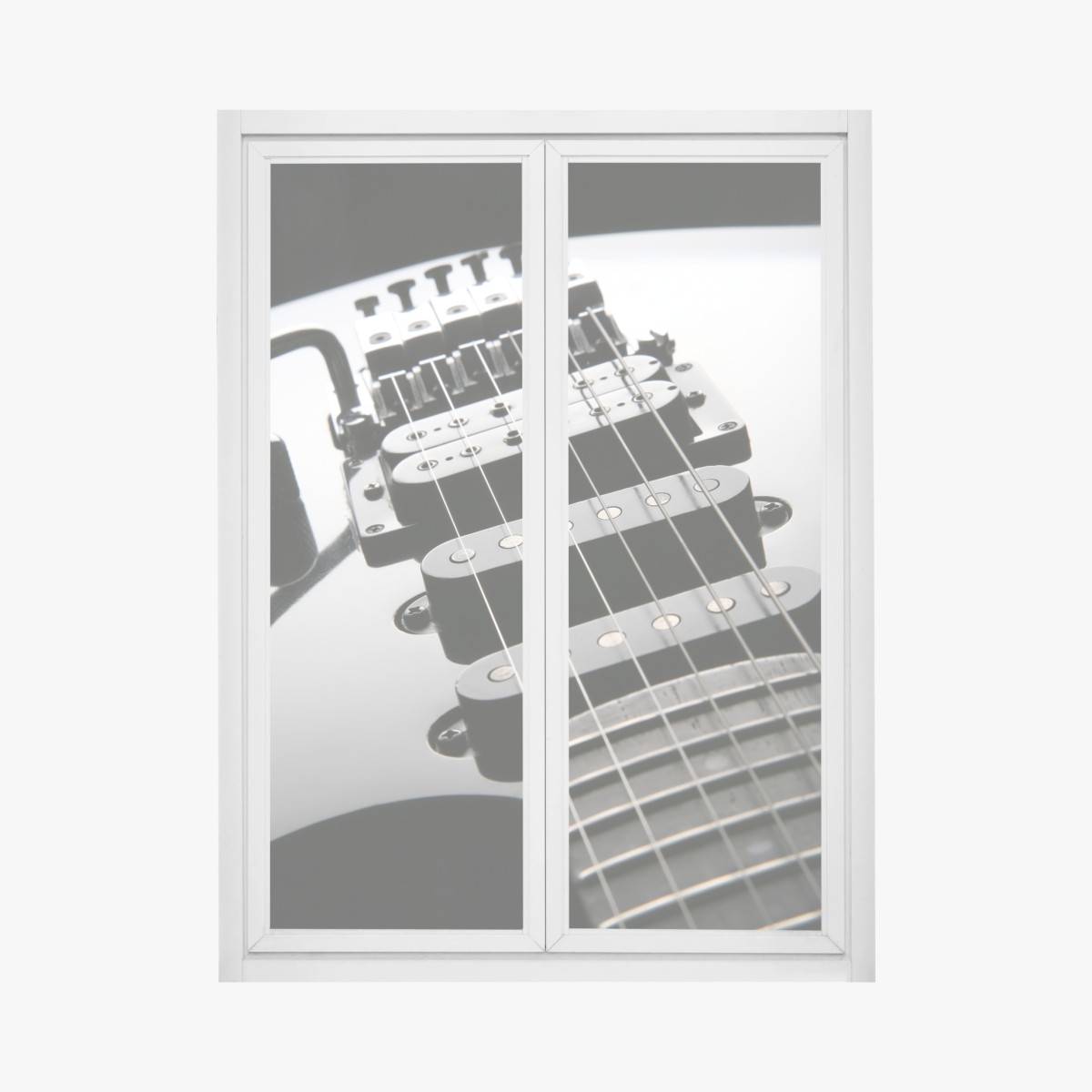 Window decal black electric guitar close-up • Wallissimo® Window decal black electric guitar close-up • Wallissimo®