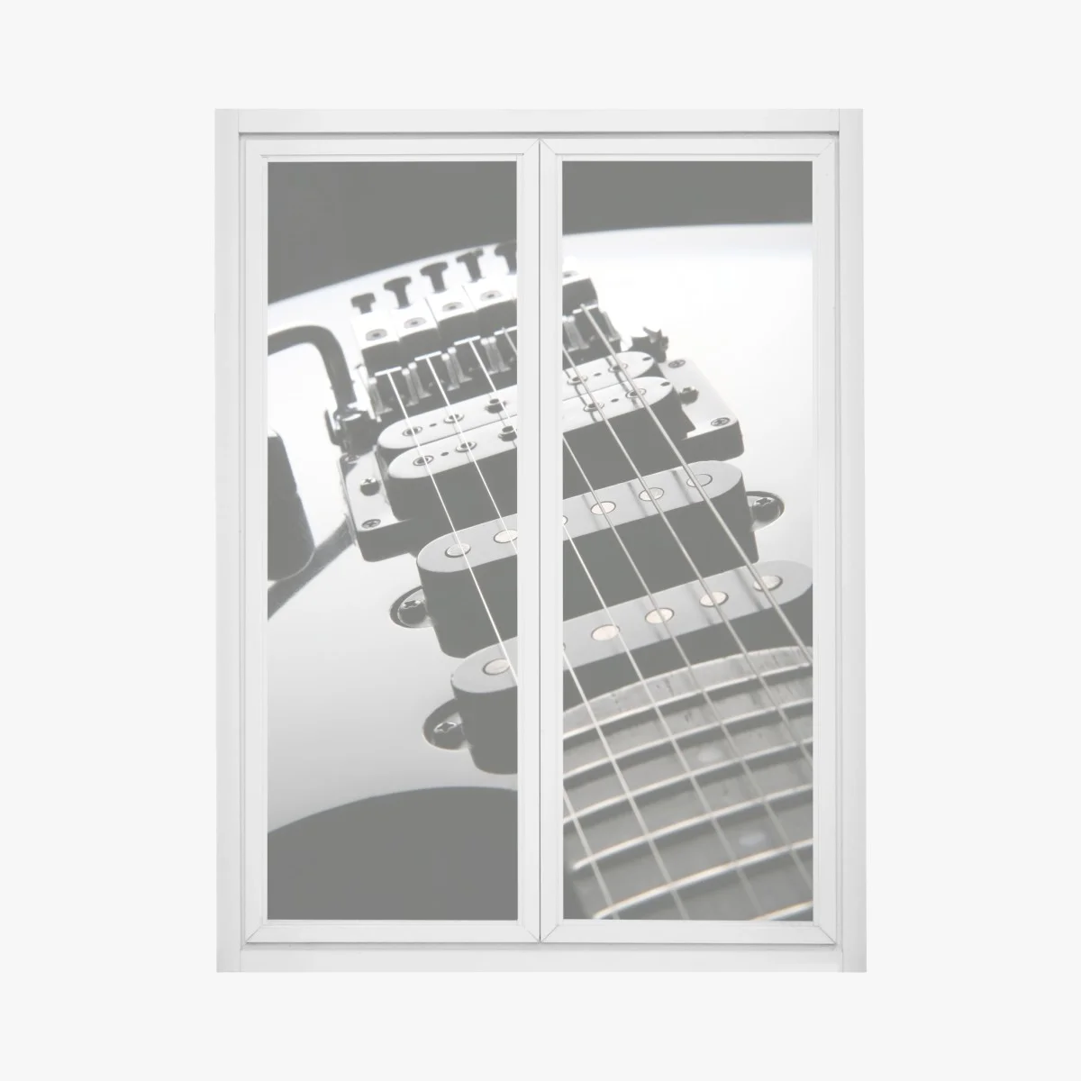 Window decal black electric guitar close-up • Wallissimo® Window decal black electric guitar close-up • Wallissimo®