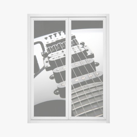 Window decal black electric guitar close-up • Wallissimo®