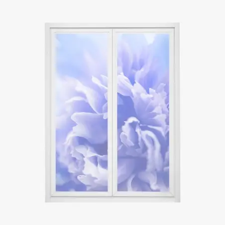 Window decal soft blue abstract flower close-up • Wallissimo®