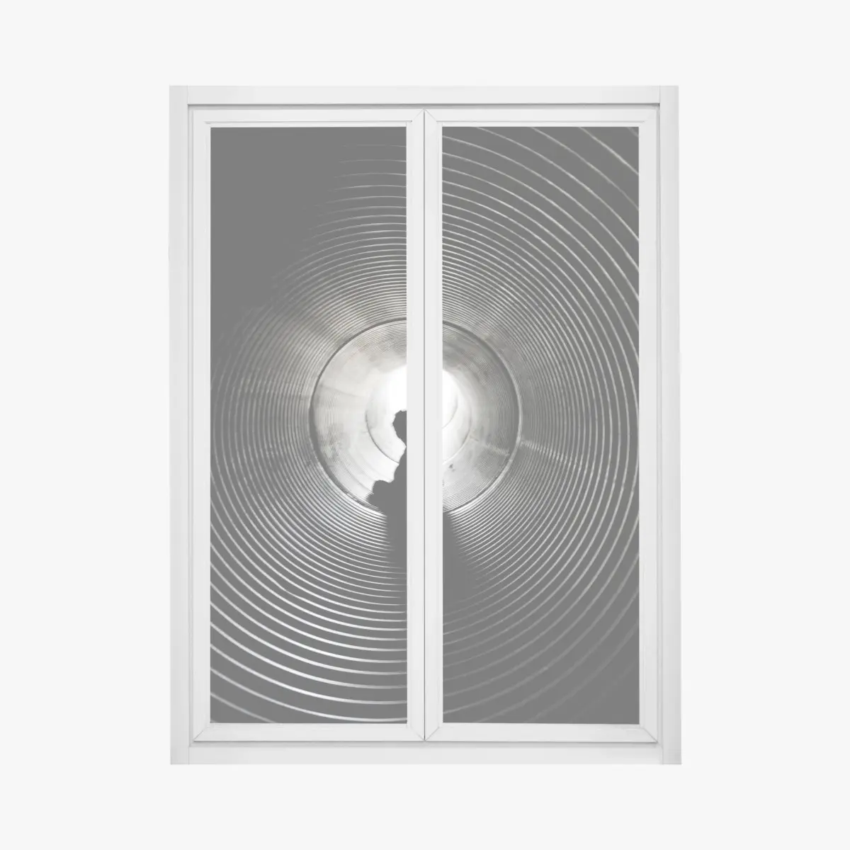 Window decal silhouette in a spiral tunnel • Wallissimo® Window decal silhouette in a spiral tunnel • Wallissimo®