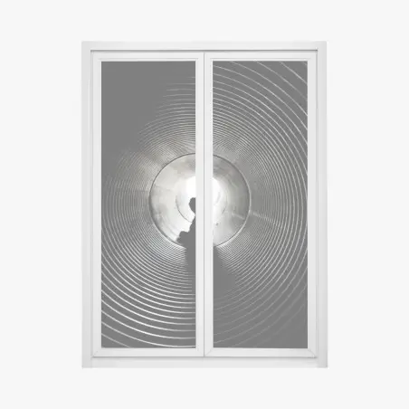 Window decal silhouette in a spiral tunnel • Wallissimo®