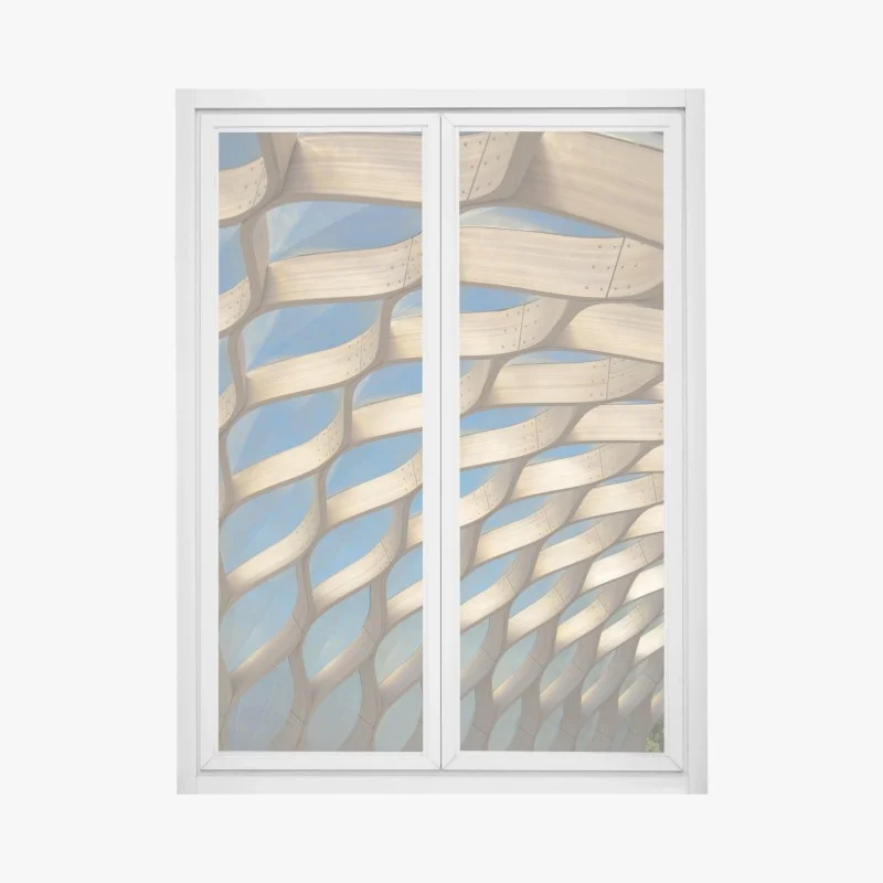 Window decal wooden lattice canopy in Chicago