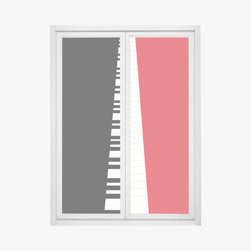 Window decal black and red piano keyboard composition