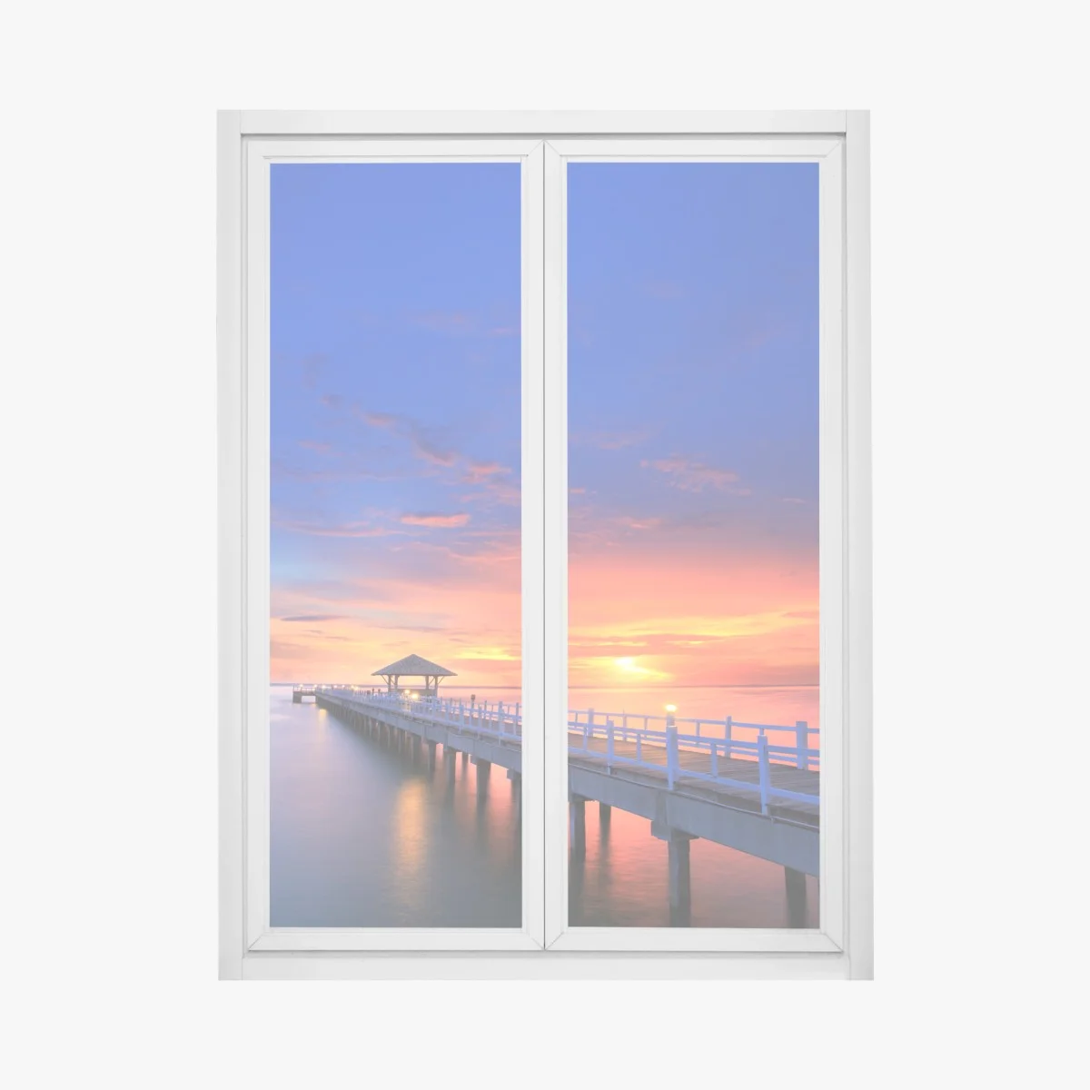 Window decal sunset pier at the island beach • Wallissimo® Window decal sunset pier at the island beach • Wallissimo®