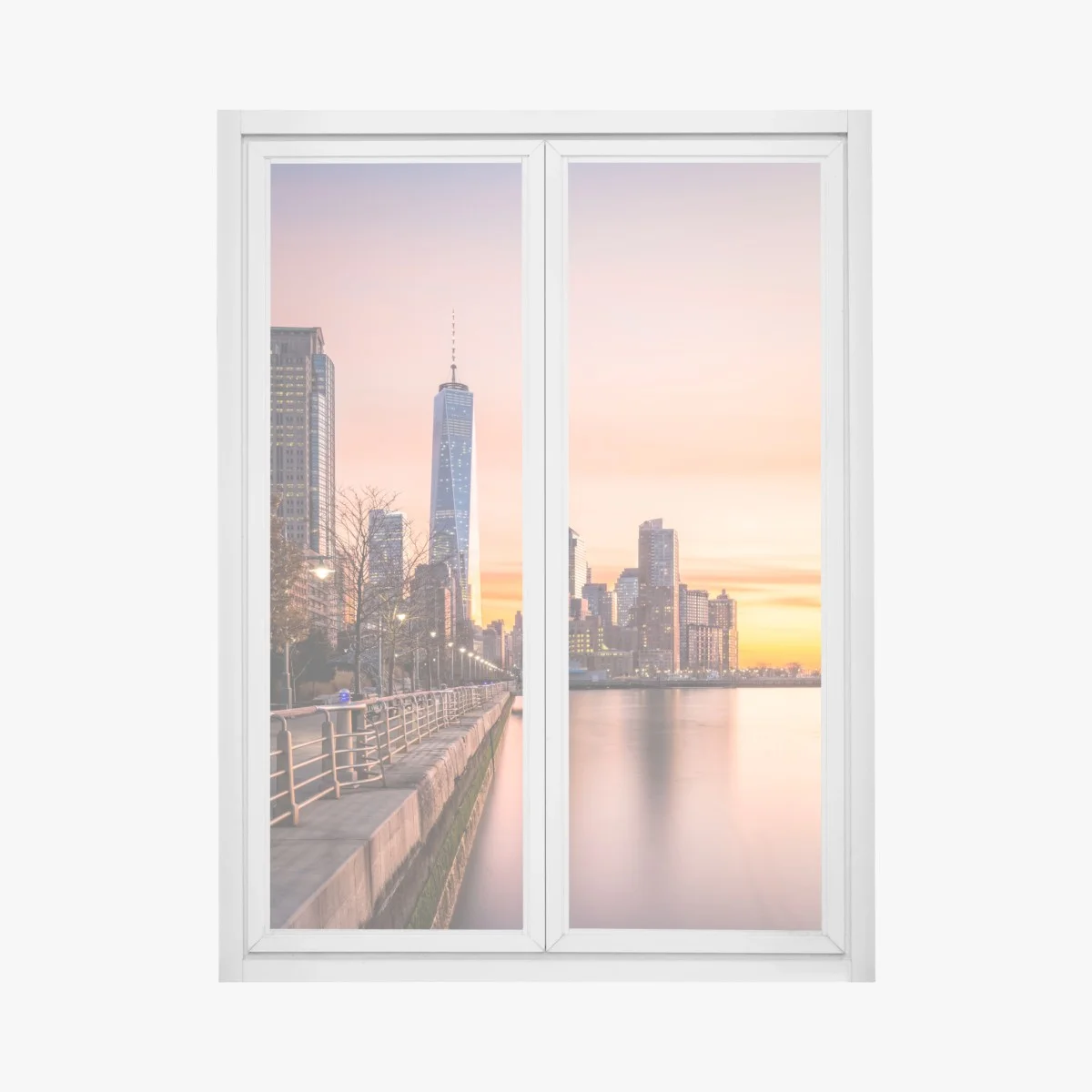 Window decal Lower Manhattan sunset skyline ⁕ Wallissimo® Window decal Lower Manhattan sunset skyline ⁕ Wallissimo®