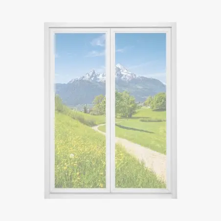 Window decal alpine meadow and mountain trail • Wallissimo®