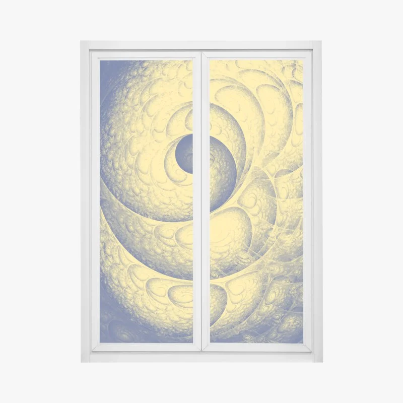 Window decal golden spiral fractal pattern