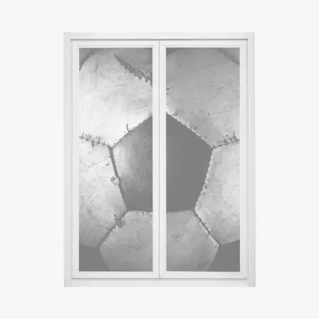 Window decal worn soccer ball close-up • Wallissimo®