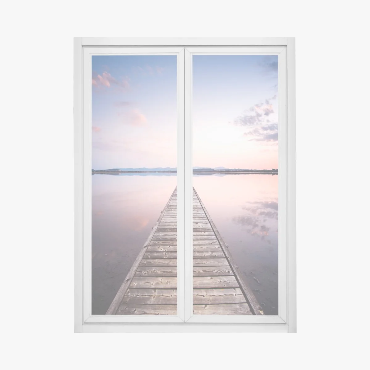Window decal pier to the horizon at sunset • Wallissimo® Window decal pier to the horizon at sunset • Wallissimo®