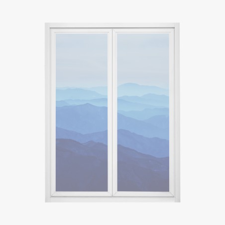 Window decal misty blue mountain layers • Wallissimo®