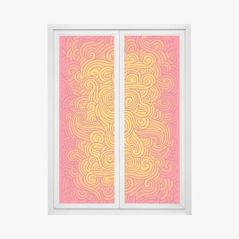 Window decal warm swirling abstract pattern
