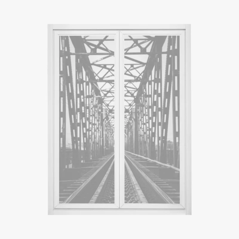 Window decal old railway bridge perspective