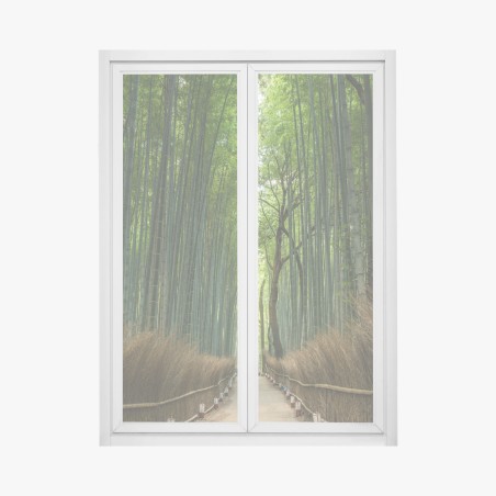 Window decal serene bamboo grove pathway • Wallissimo®