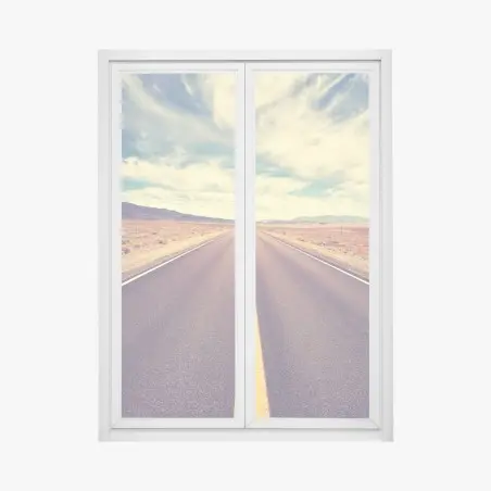 Window decal vintage desert road, Death Valley • Wallissimo®