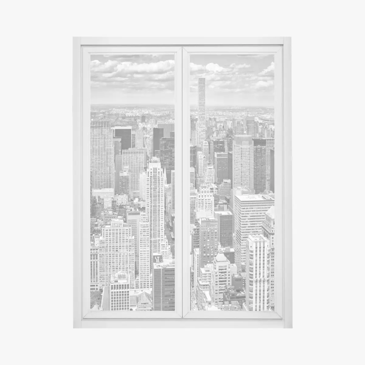 Window decal New York skyline in monochrome ⁕ Wallissimo® Window decal New York skyline in monochrome ⁕ Wallissimo®