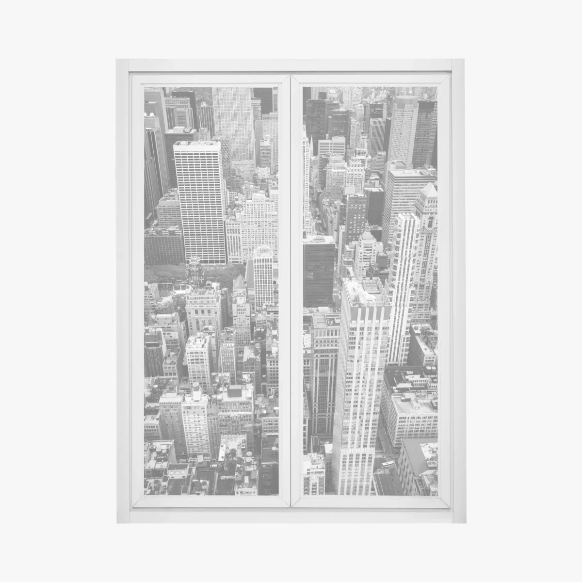 Window decal monochrome city skyline • Wallissimo® Window decal monochrome city skyline • Wallissimo®