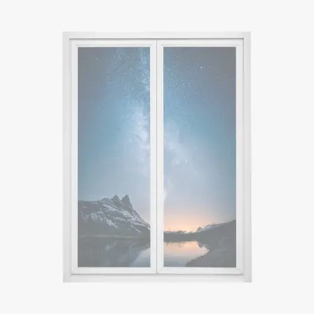 Window decal milky way over mirrored mountains • Wallissimo®