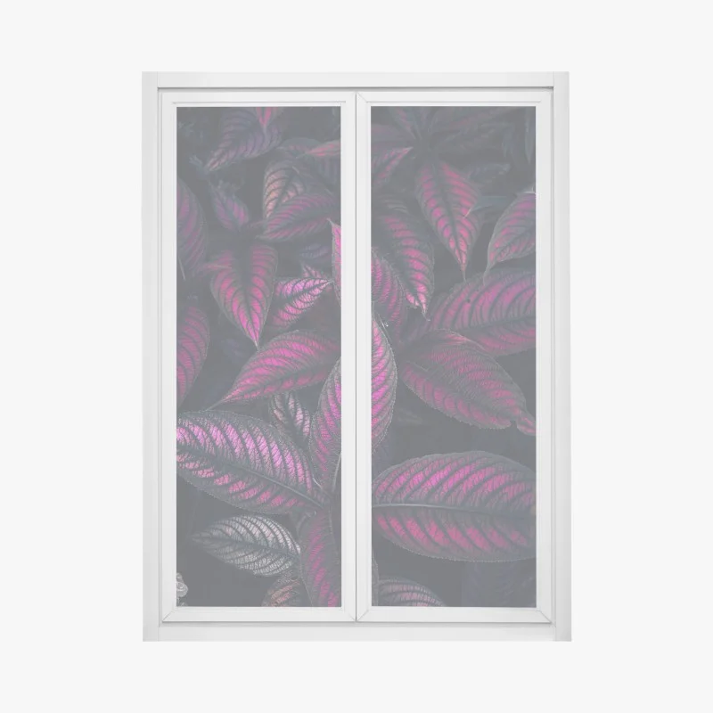 Window decal vivid purple foliage pattern