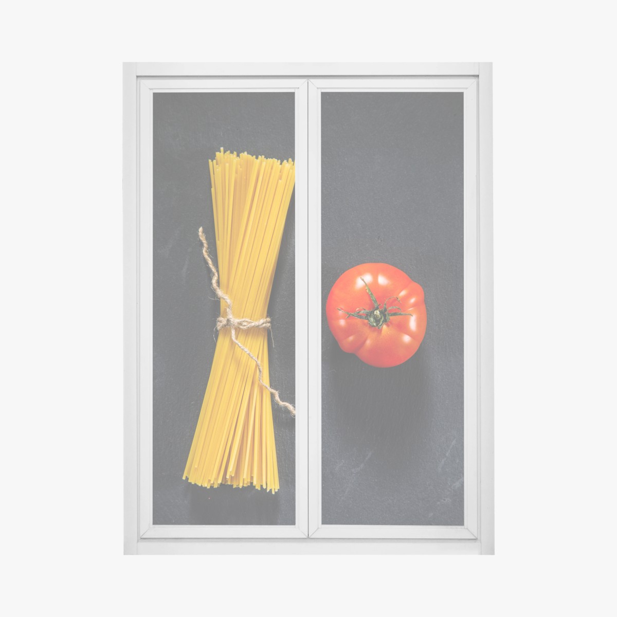Window decal classic spaghetti and tomato composition • Wallissimo® Window decal classic spaghetti and tomato composition • Wallissimo®