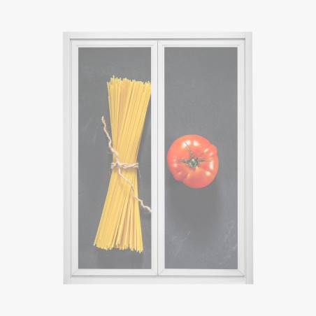 Window decal classic spaghetti and tomato composition • Wallissimo®