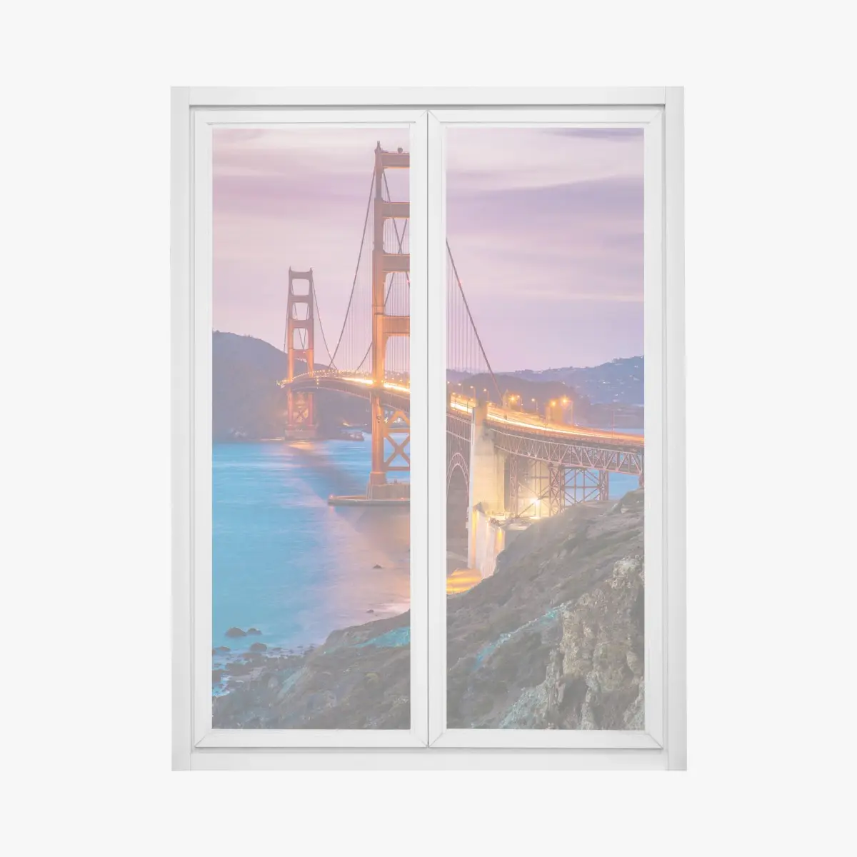 Window decal golden gate bridge at twilight, San Francisco • Wallissimo® Window decal golden gate bridge at twilight, San Francisco • Wallissimo®