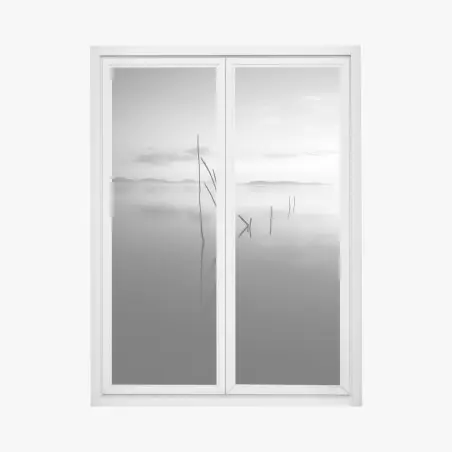 Window decal tranquil monochrome lake with reflections • Wallissimo®