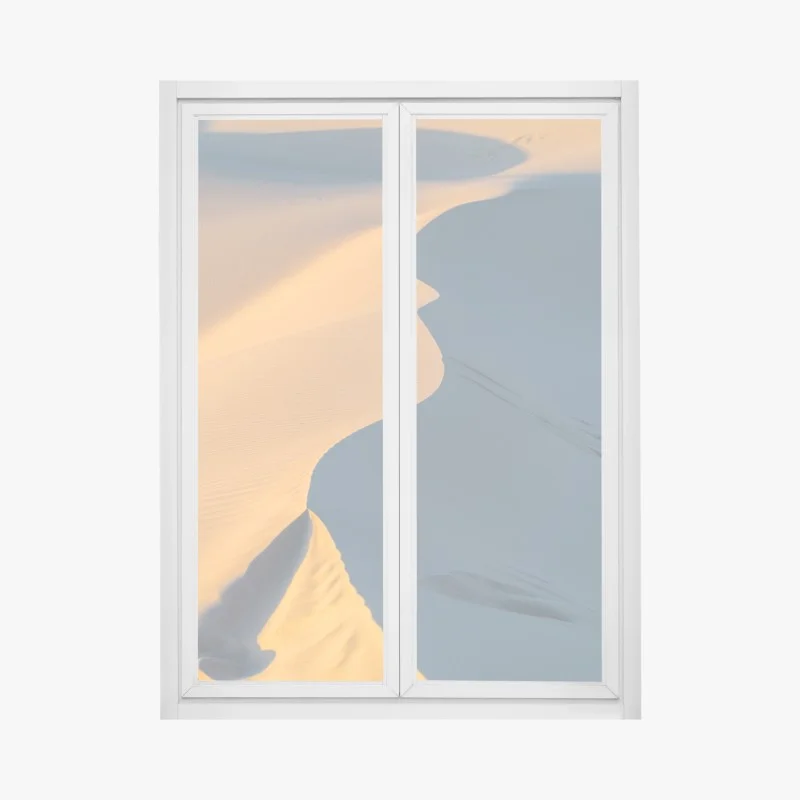 Window decal golden dune curves