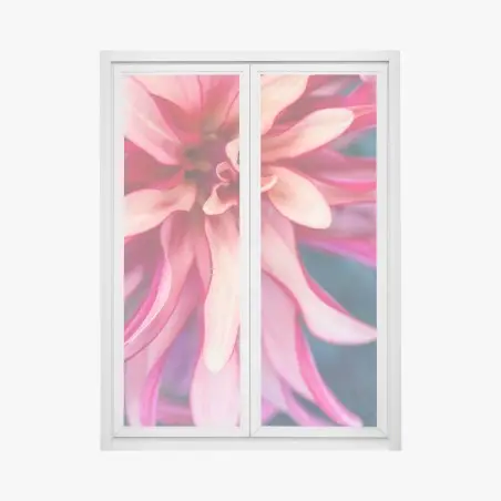 Window decal vibrant pink floral close-up • Wallissimo®