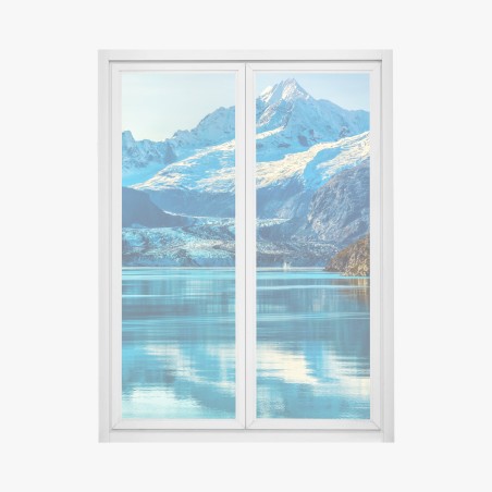 Window decal majestic alpine glacier reflection • Wallissimo®