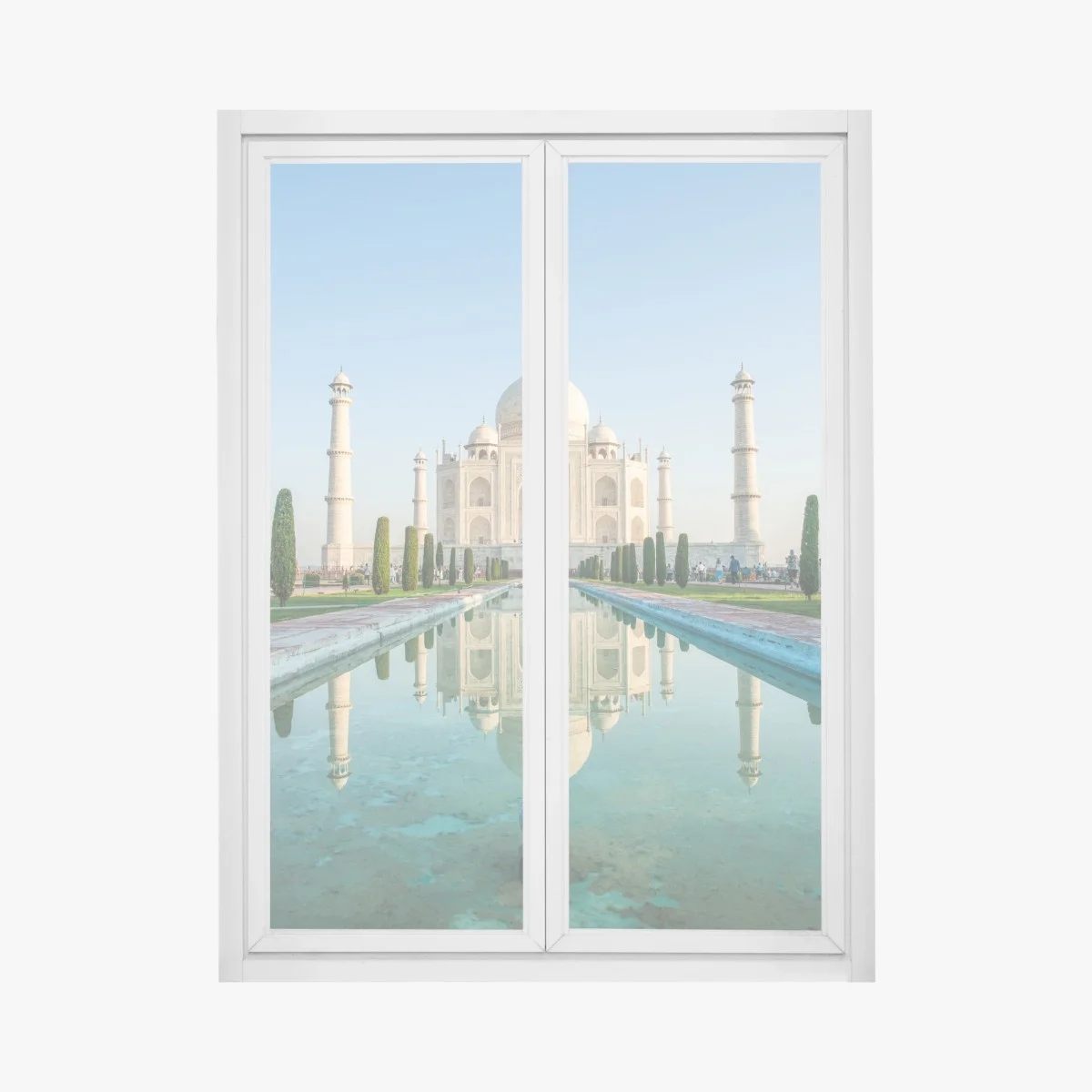 Window decal Taj Mahal reflection in morning light ⁕ Wallissimo® Window decal Taj Mahal reflection in morning light ⁕ Wallissimo®