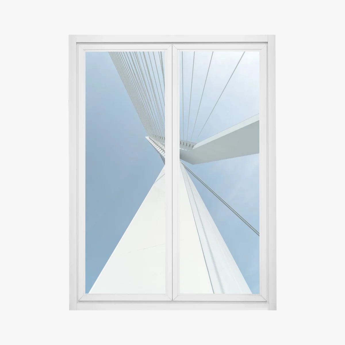 Window decal ascending lines: modern bridge pylon ⁕ Wallissimo® Window decal ascending lines: modern bridge pylon ⁕ Wallissimo®