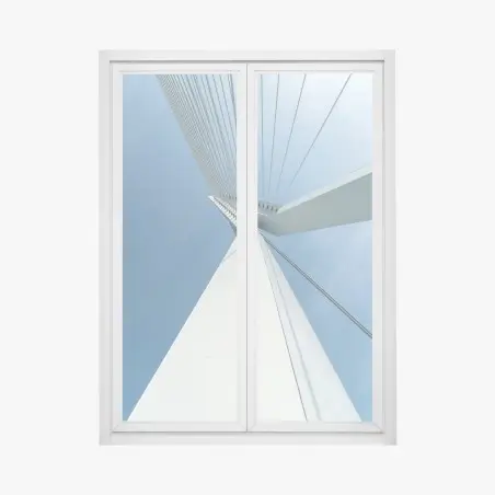 Window decal ascending lines: modern bridge pylon • Wallissimo®